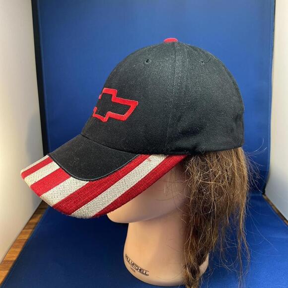 Chevrolet Black Cap with Patriotic Flag Design - Picture 3 of 6